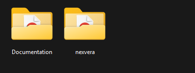 Extracted folder structure showing nexvera and Documentation folders