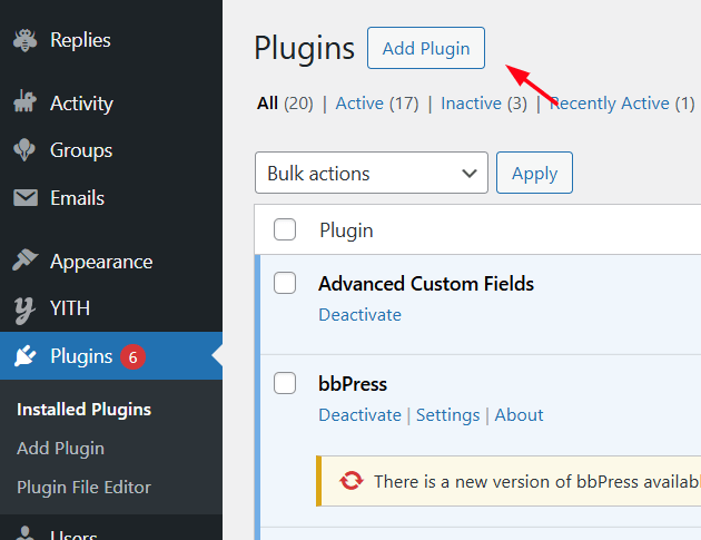 Dashboard plugin upload step